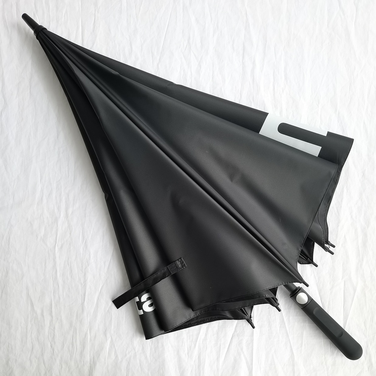 BLACK UV coating fabric auto open golf umbrella with customized printing logo