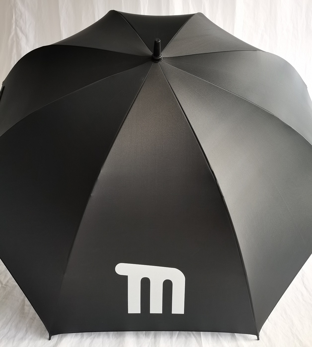 BLACK UV coating fabric auto open golf umbrella with customized printing logo