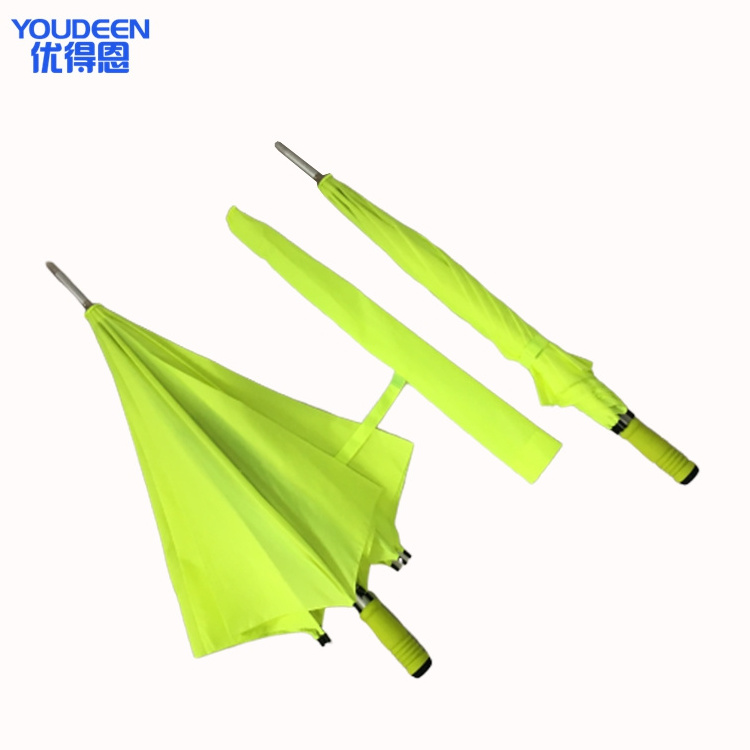 Super Light  Eco Friendly Fluorescent Green Aluminum Frame Promotion Straight Umbrella