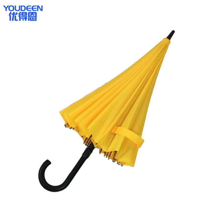 Custom Made 24ribs Multi Panels Straight Umbrella Bright Yellow