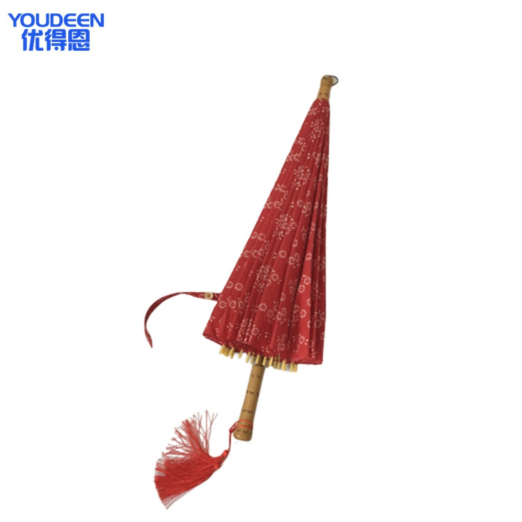 Traditional Chinese Custom Bamboo Wooden Handle Straight Umbrella