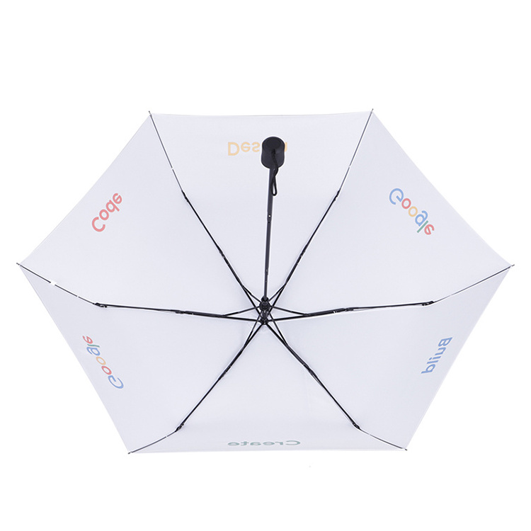 Cheap White Polyester Sun Rain 3 Folding Umbrella For Sublimation