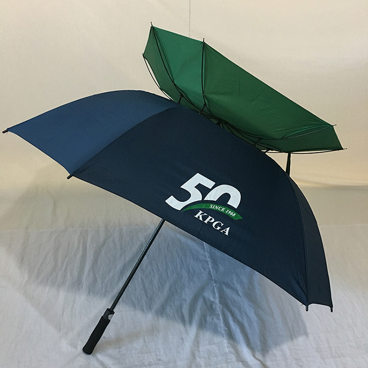 Biggest  Extra Long Shaft Square Golf Umbrella Double Canopy