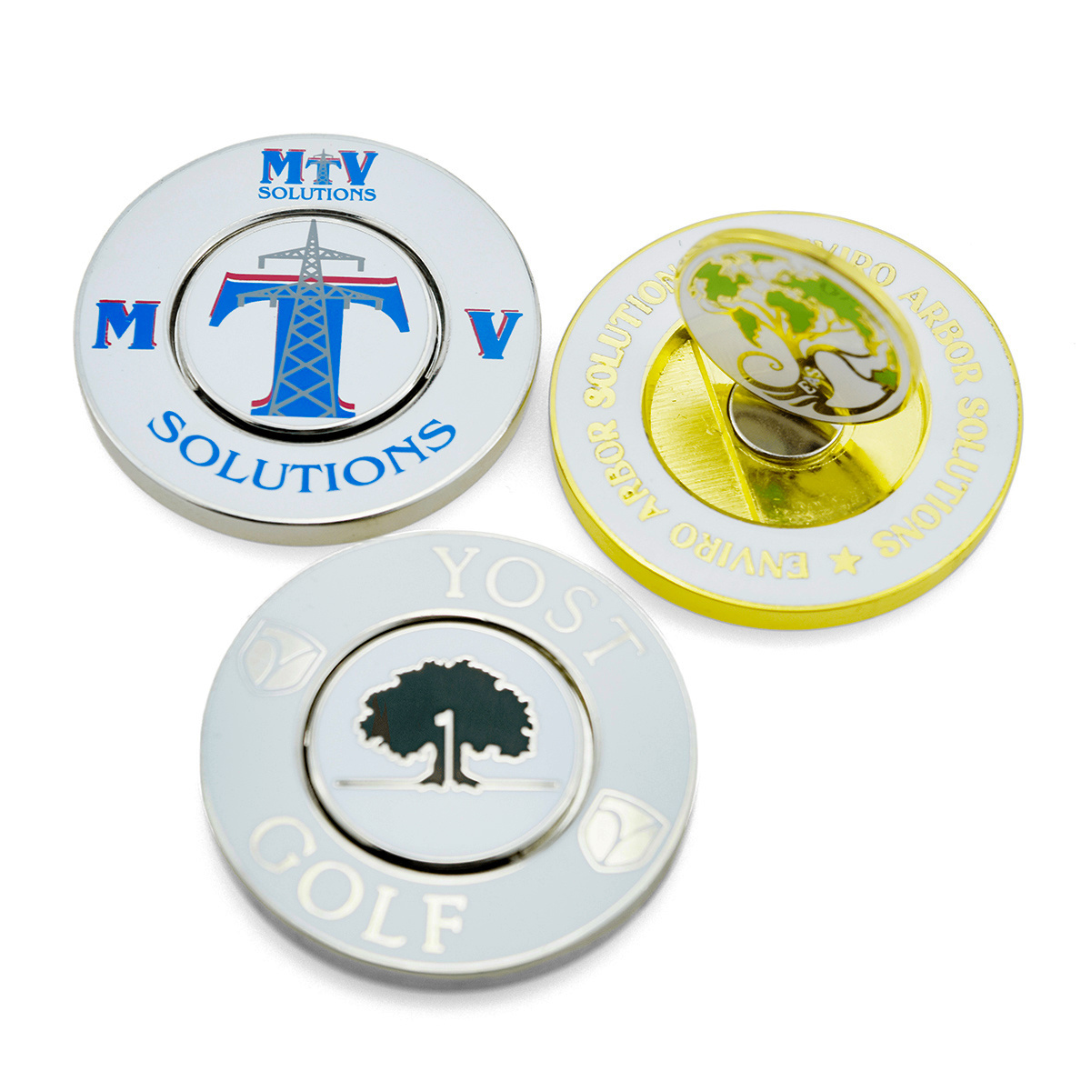 Design your own logo golf ball marker poker chip club gifts 3d enamel magnetic metal golf marker coin