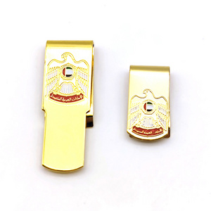 Factory Wholesale metal money clips paper dollar hardware custom logo gold silver plated money clip