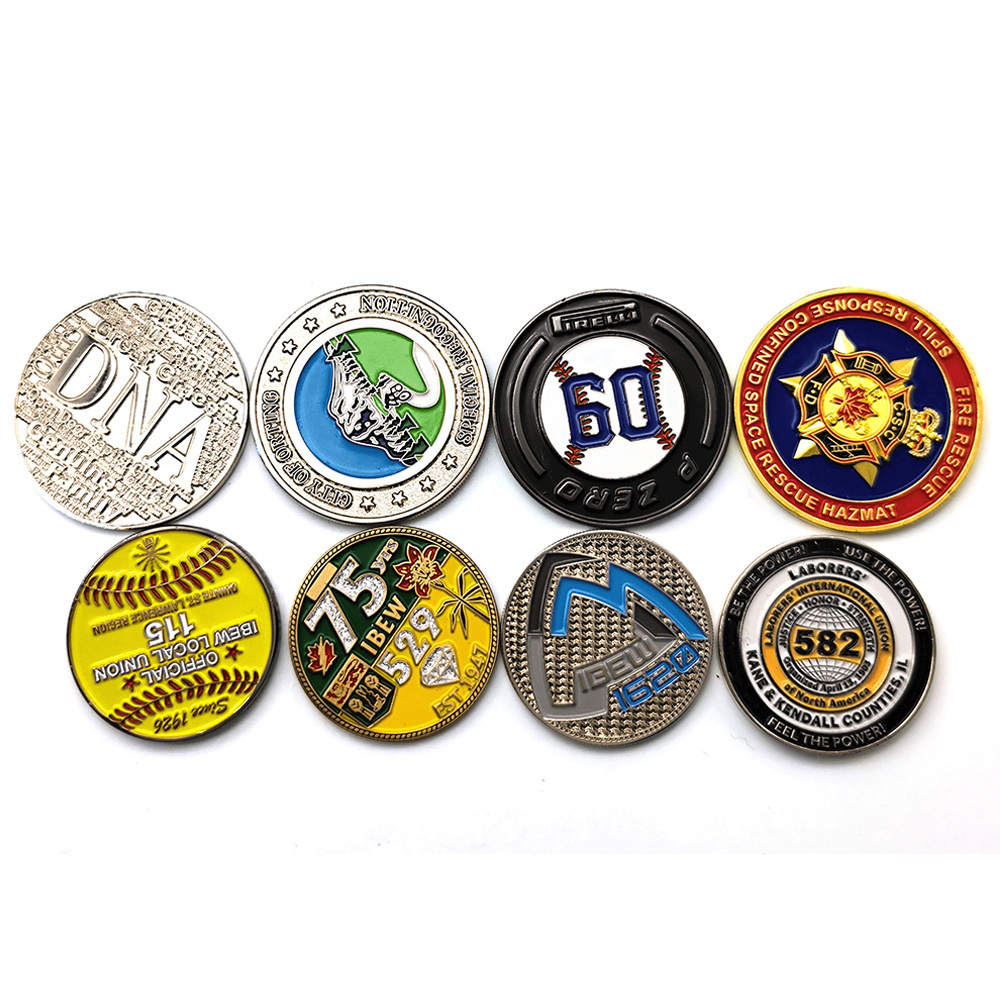 Factory Price Blank coins souvenir bulk custom brand logo engraved laser letters plated printed metal challenge coins