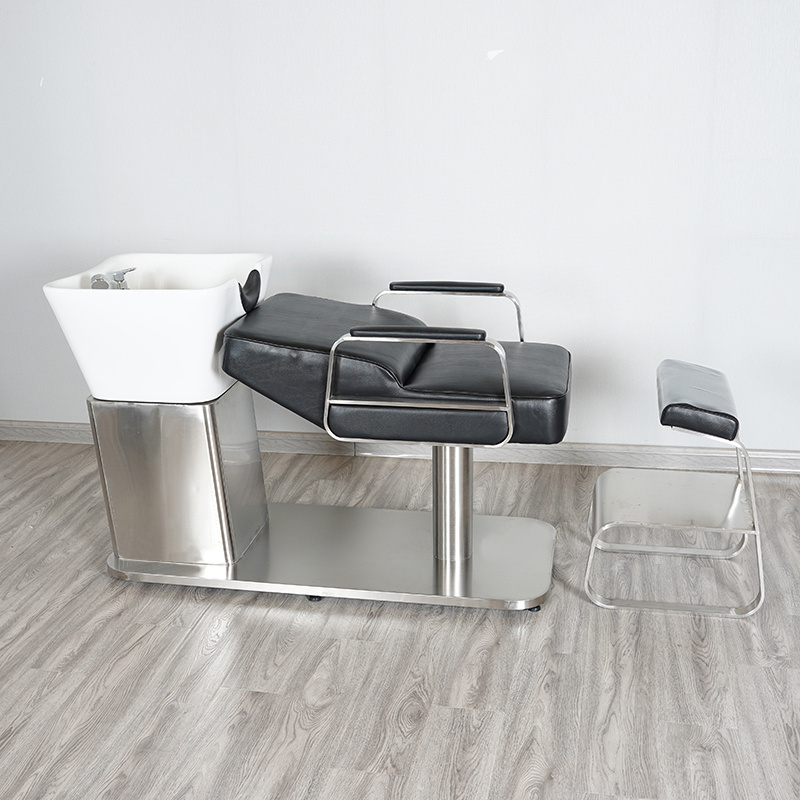 Hot luxury stainless steel modern simple beauty salon hairdressing bed hairdressing chair