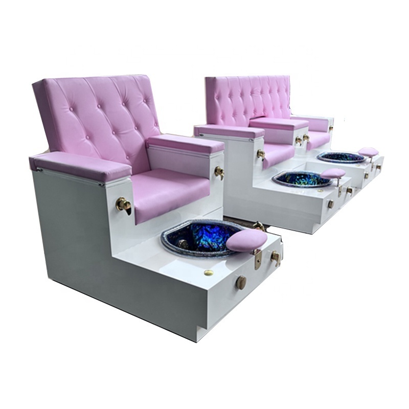 Wholesale modern beauty and nail salon Foot SPA Chair Spa Foot massage lounge chair Luxury pink pedicure manicure chair