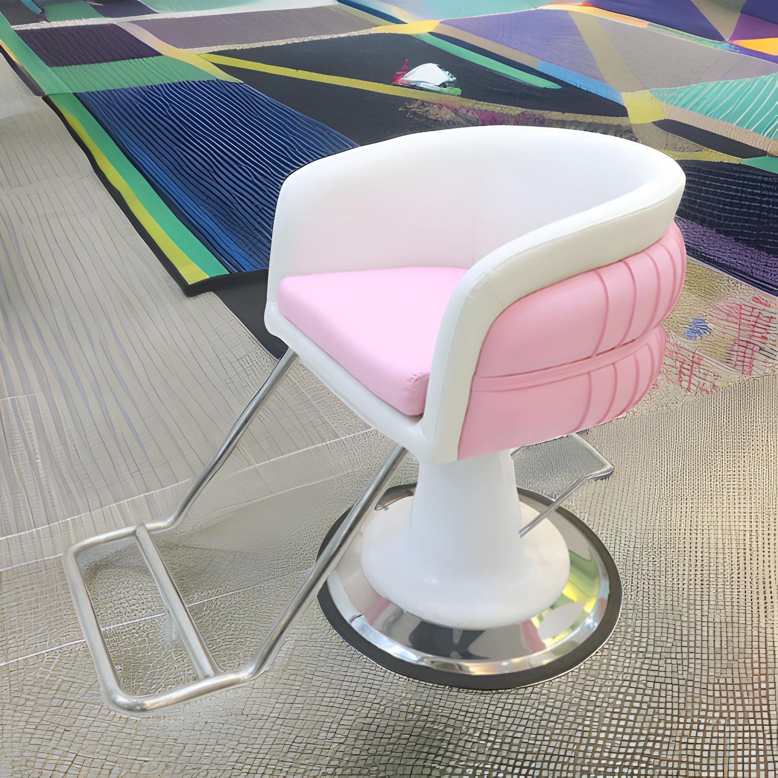 Salon equipment Beauty salon furniture pink and white color styling chair Modern barber chair