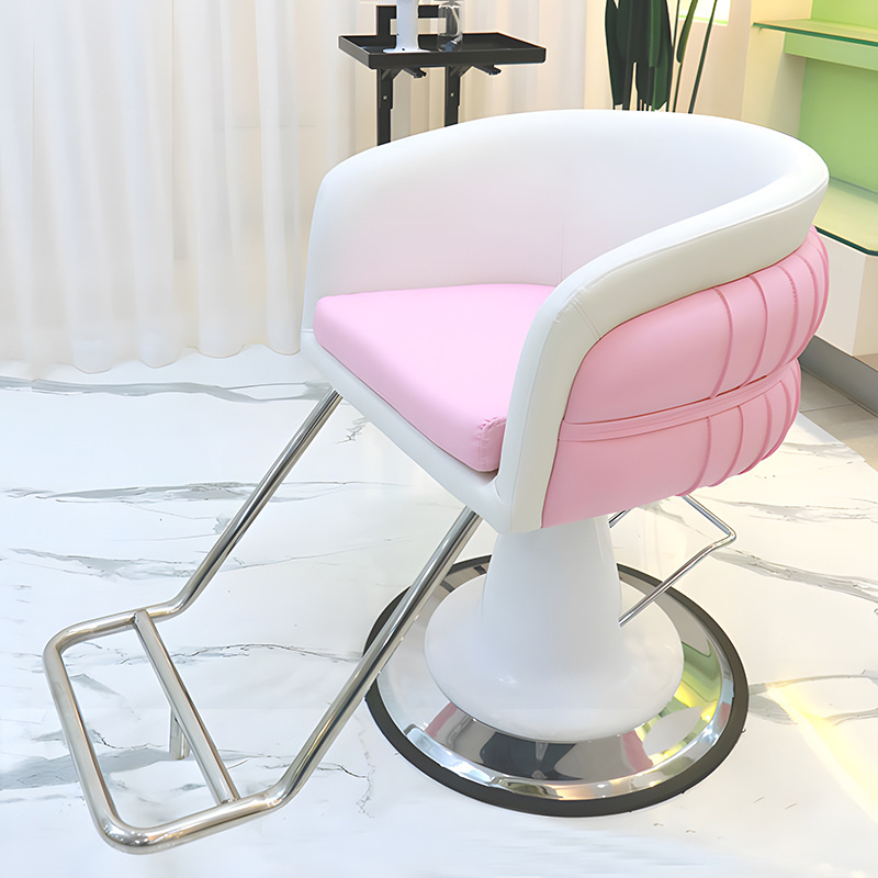 Salon equipment Beauty salon furniture pink and white color styling chair Modern barber chair