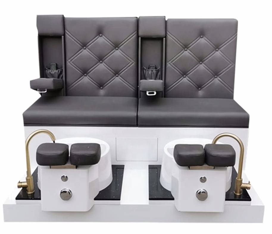 Hot salon furniture foot bath sofa electric recliner Beauty salon three-seat pedicure chair with bowl