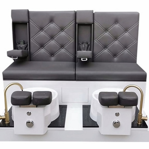 Hot salon furniture foot bath sofa electric recliner Beauty salon three-seat pedicure chair with bowl