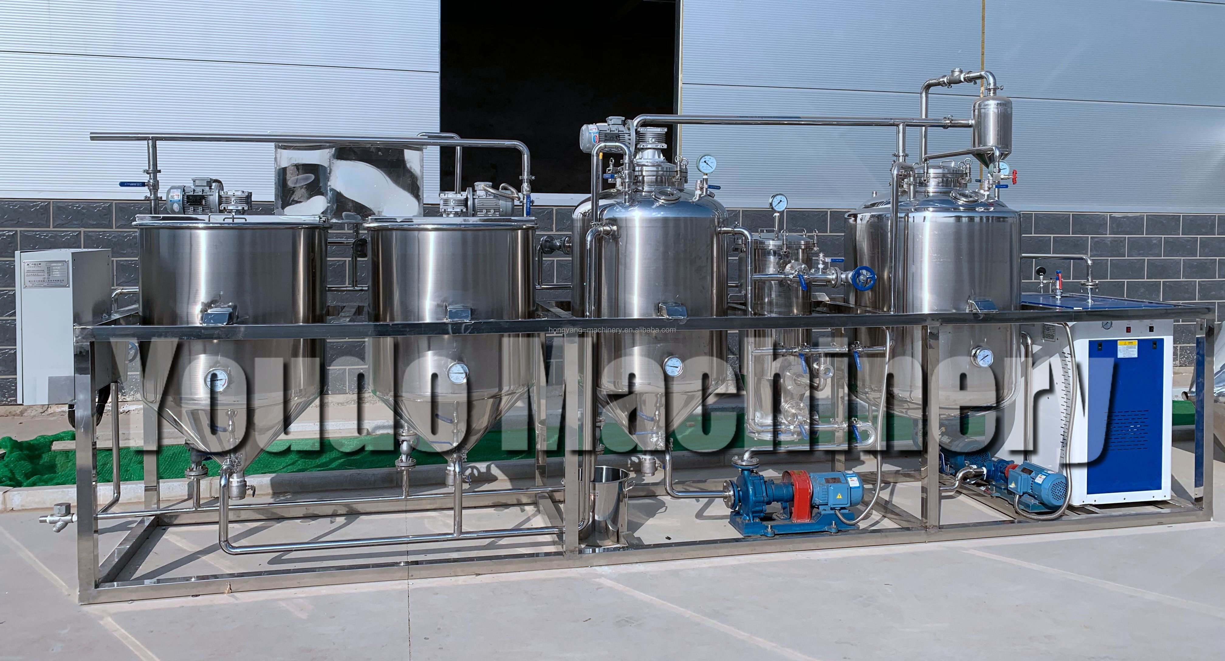 Small Scale Edible Oil Refining And Deodorization Machinery Sunflower Palm Mini Groundnut Cooking Oil Refinery Machine For Plant