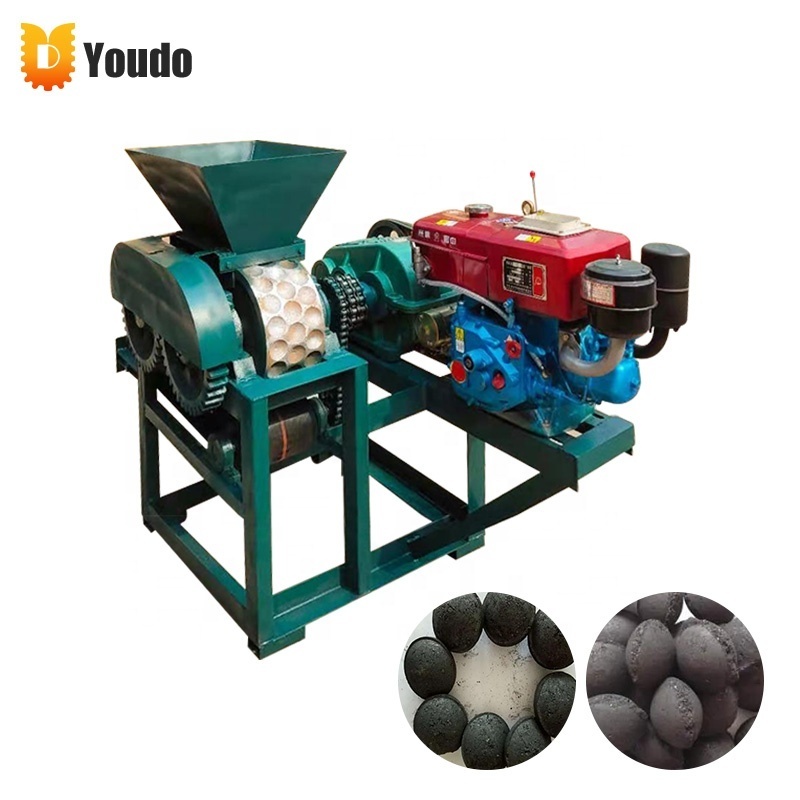 Diesel Engine Coke Ball Press Machine Charcoal Oval Briquette Coal Ball press Machine From China factory price