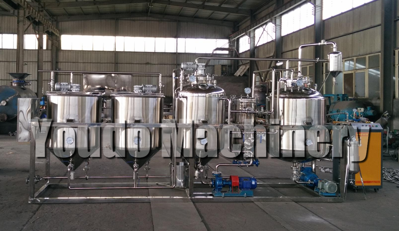 Peanut Olive Soybean Coconut Palm Sunflower Cooking Oil Refinery Machinery Equipment Crude Oil Refining Machine For Sale