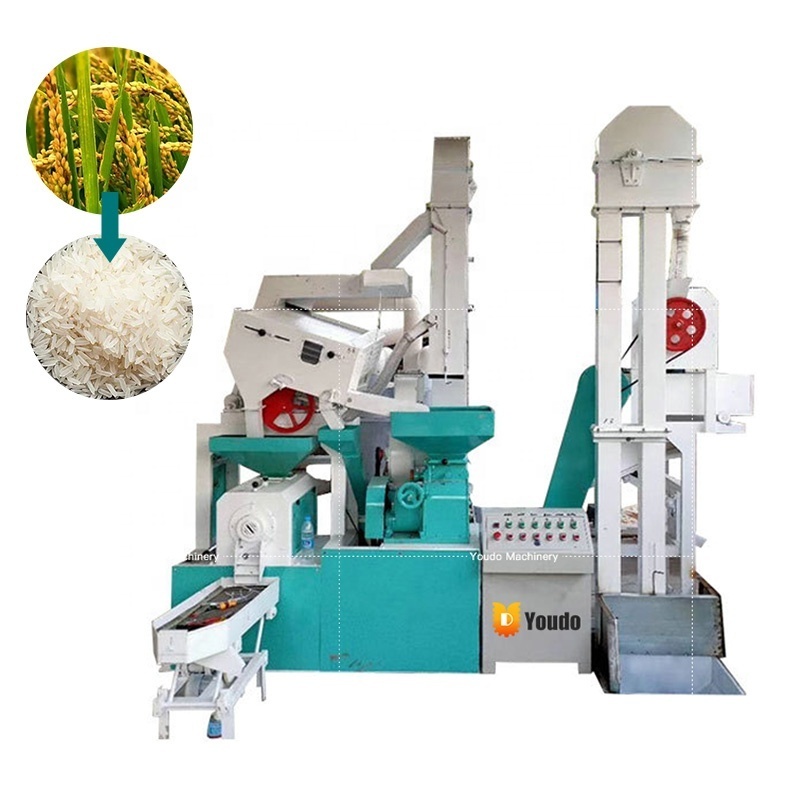 1000kg/h  Electric Commercial Automatic Brown Paddy Rice Husker Polisher Rice Milling Machines