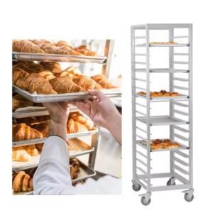 Customized 16/32  Trays  Stainless steel Bakery Cart  bread Baking Oven  Tray Rack Trolley for bread oven with wheel