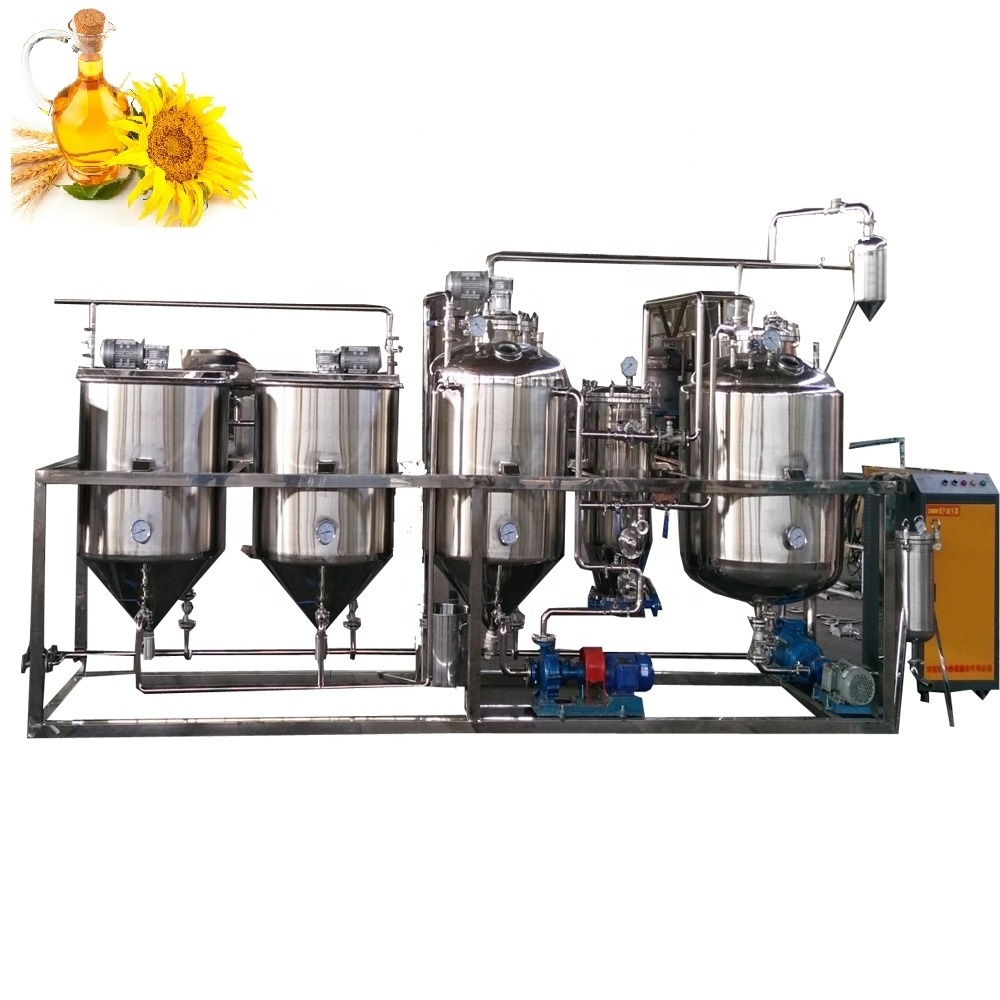 Peanut Olive Soybean Coconut Palm Sunflower Cooking Oil Refinery Machinery Equipment Crude Oil Refining Machine For Sale