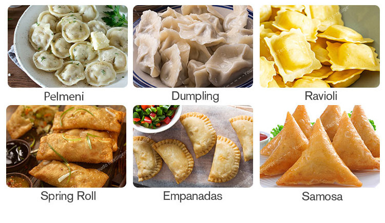 Commercial Automatic Empanda Gyoza Ravioli Samosa Momo Dumpling Making Machine