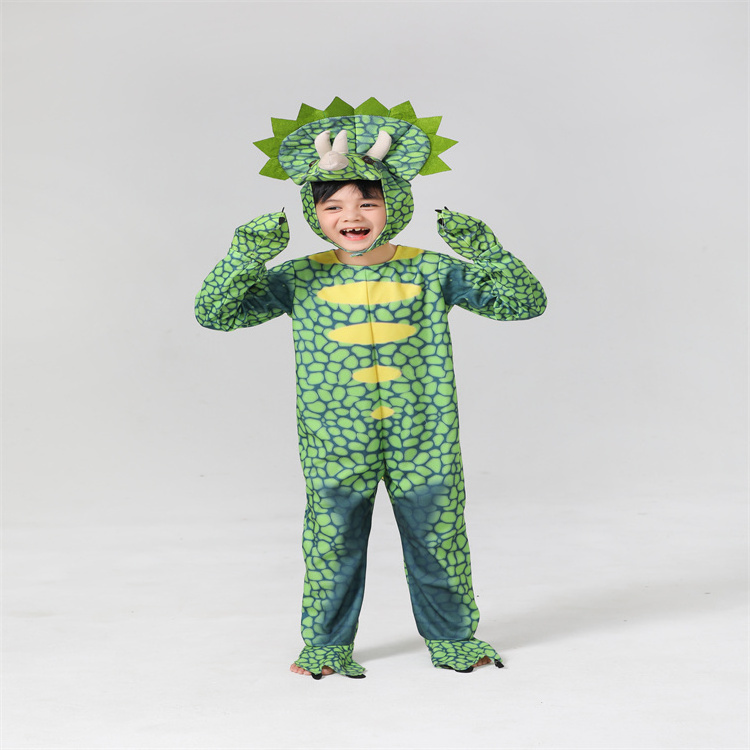 Children Dinosaur Halloween Cosplay Party Costume Green Dinosaur Suit Costume