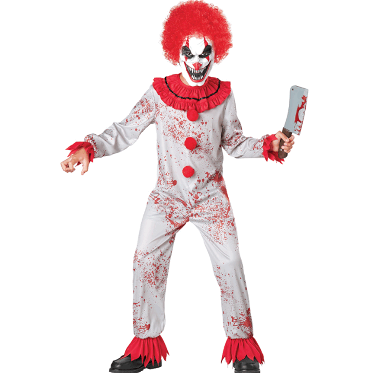 Butcher Clown Terror Costume Clown Jumpsuits Halloween Cosplay Clown Costume for Party