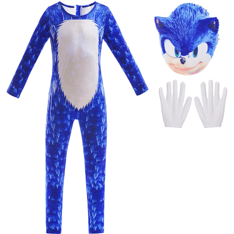 Kids Halloween Anime Cosplay Costume Sonic Costume Jumpsuits Anime Movie Sonic Costume