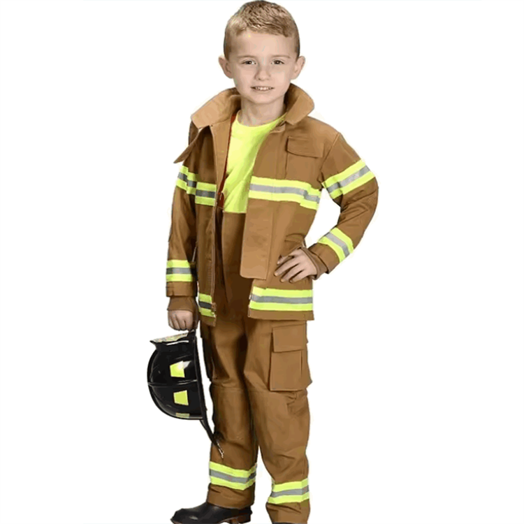 Kids Fire Fighter Suit Fireman Costume Halloween Cosplay Party Boys Fireman Costume