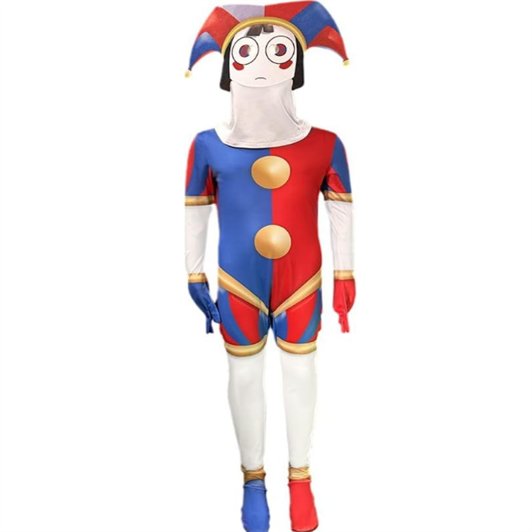 Kids Pomni Digital Circus Halloween Cosplay Costume Outfit Digital Circus Costume