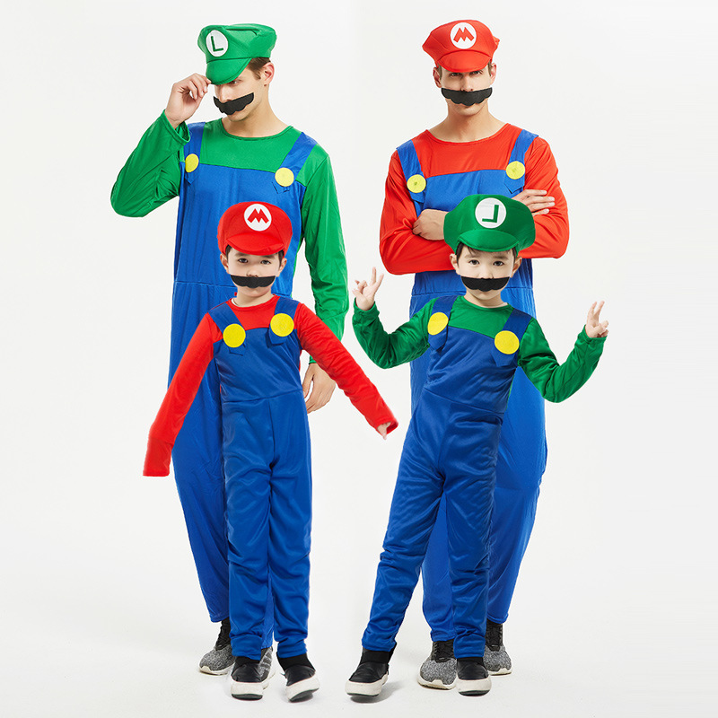 Hot Sales Mens Womens Kids Child Plumbers Mate Mario Luigi Super Bros Fancy Dress Costume