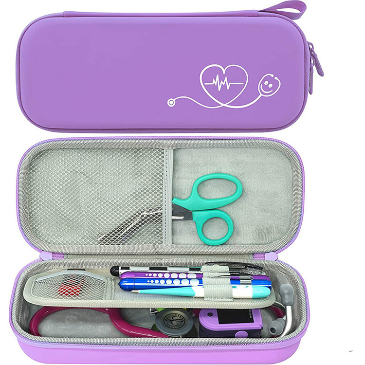 Custom Small MOQ RTS Eva Blush Pink Premium Carrying Stethoscope Case with Pocket for Nurse Accessories