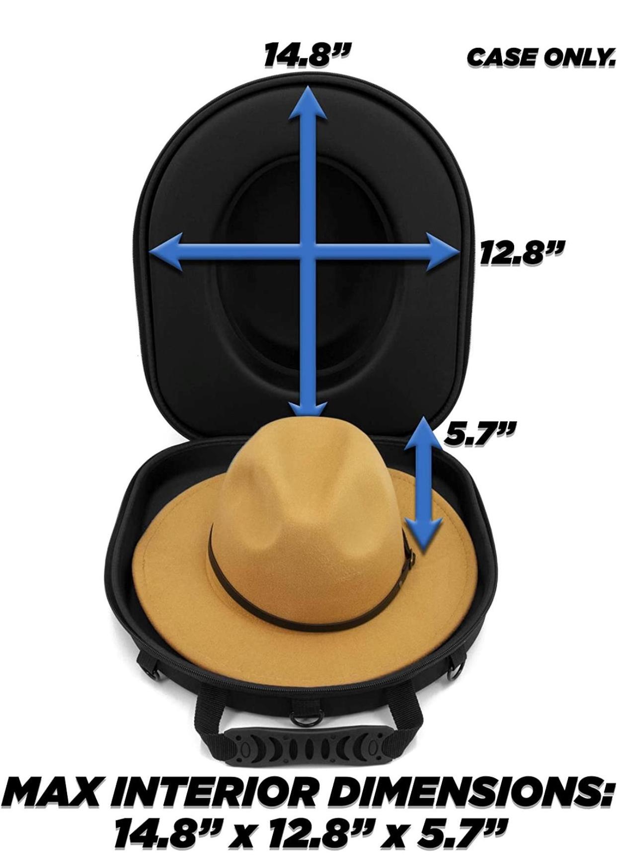 custom portable hard shell zipper eva hat carrying travel case storage for Fedora Panama hat and bowling hat