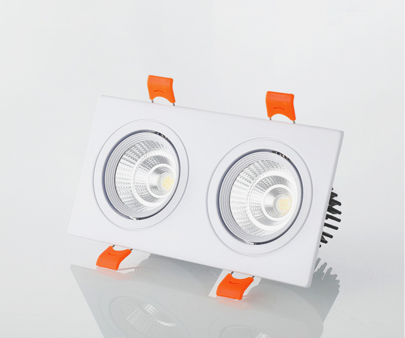 Hotsale pc led spotlight 10w recessed mount cob led downlight 10w Double head ceiling spot light