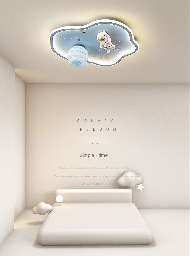 Children's Bedroom Light Eye Protection Ceiling Light Cartoon Planet Spaceman Astronaut Boy Girl Room Lights