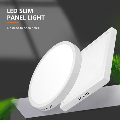 Top Quality Surface Mounted Indoor Ceiling 6w 12w 18w 24w Smd Square Round Commercial Slim Led Panel Light