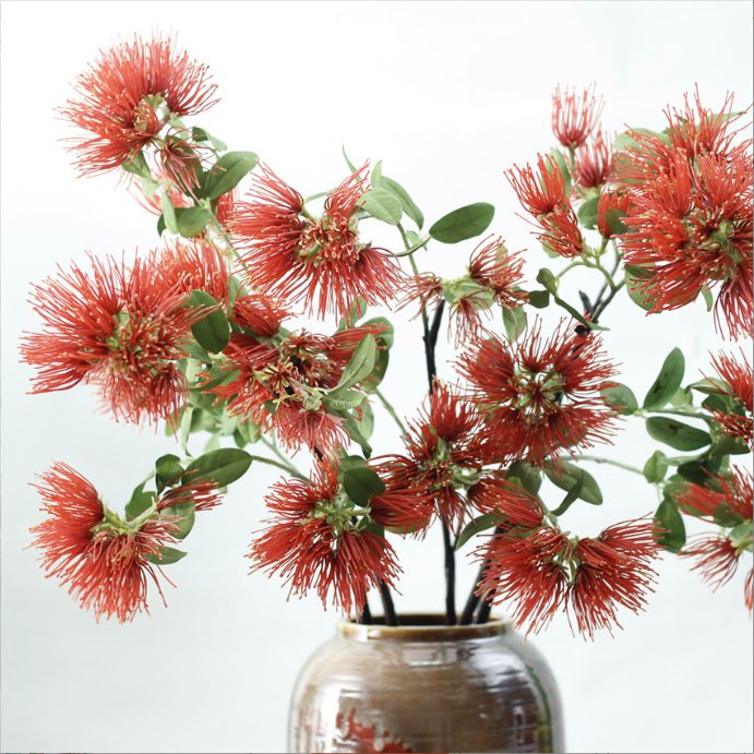 Home Decoration albizia flower Christmas Pincushion Festival New Zealand Pohutukawa red flower