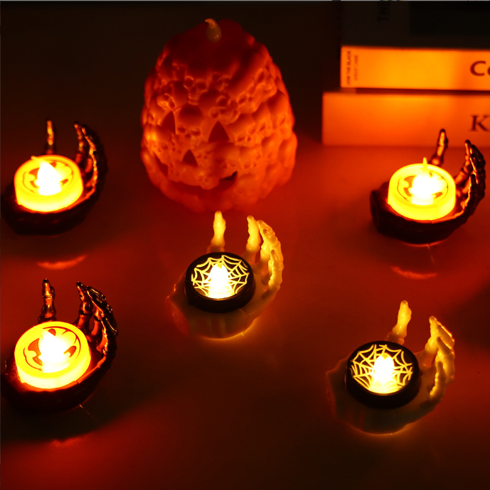 Halloween prop ghost festival decorations palm small night lights LED candles