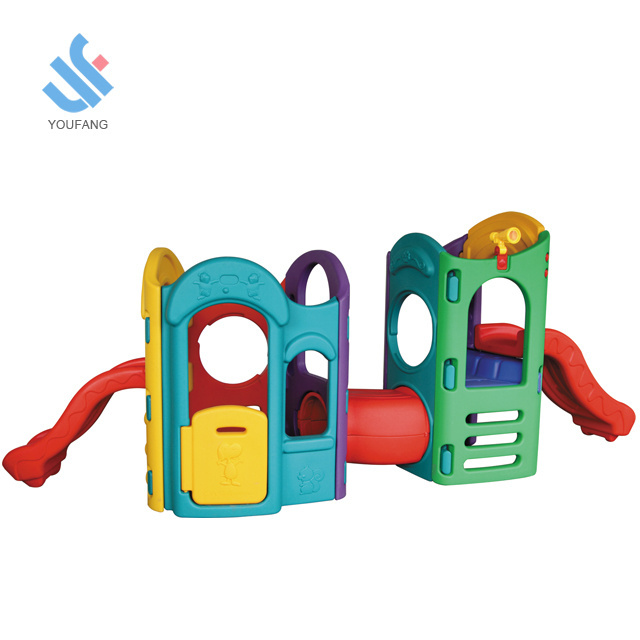 YF-09001 children garden amusement park kindergarten outdoor playground equipment plastic toddler slide climber and swing set