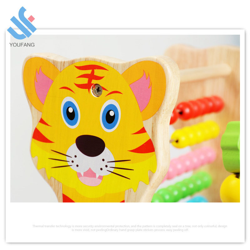 YF-X3034 multi-function Wooden bead maze toy wooden bead counting abacus frame for kids preschool math counting