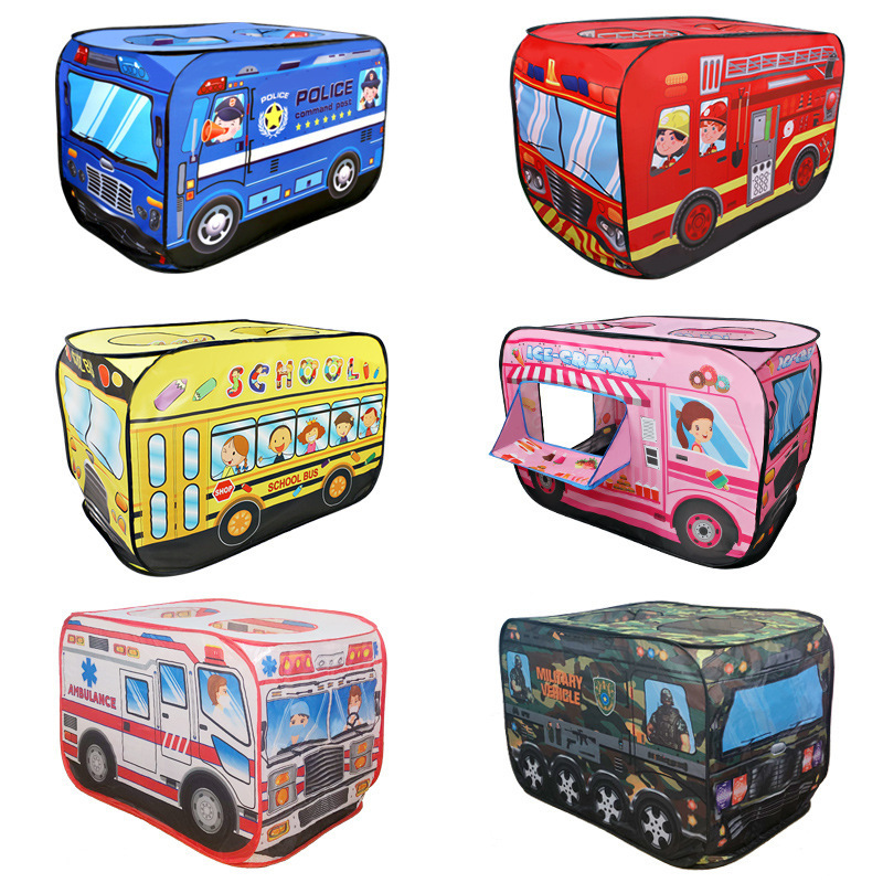 YF-F0058 Factory Supply Foldable Ice Cream Truck Kids Playhouse Pop Up tent Multi-color Car Shape Toy Tent Children Play Tent