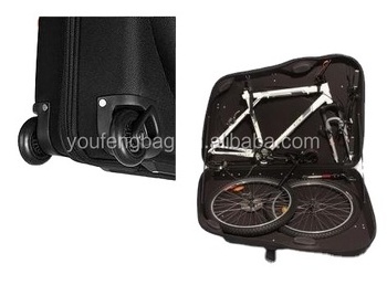 High quality luxury mountain road bike storage bag hard EVA luggage with two wheels for travelling