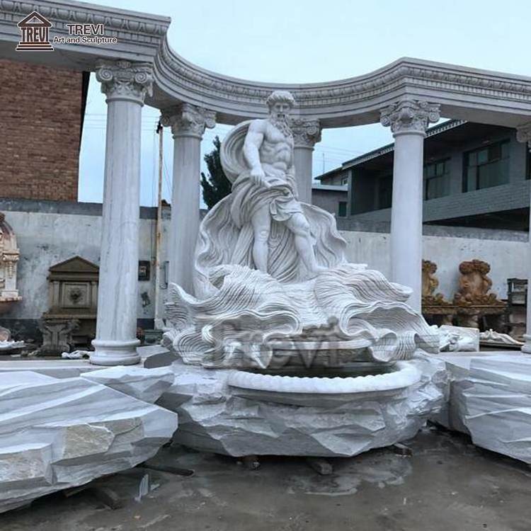 Large Unique Decorative Outdoor Famous Rome Trevi Marble Figure Water Fountain with statue