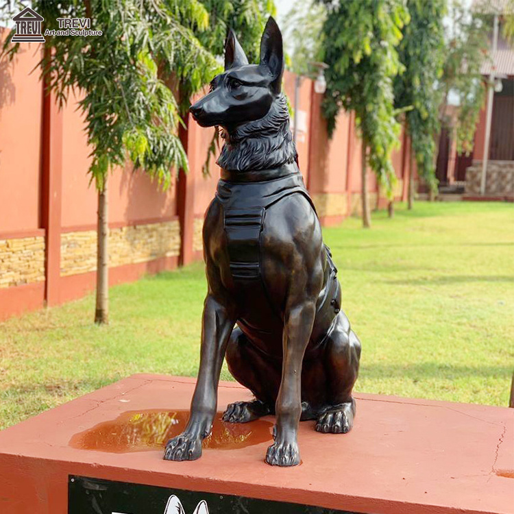 High Quality Popular Outdoor Decoration Cast Bronze German Shepherd Statues