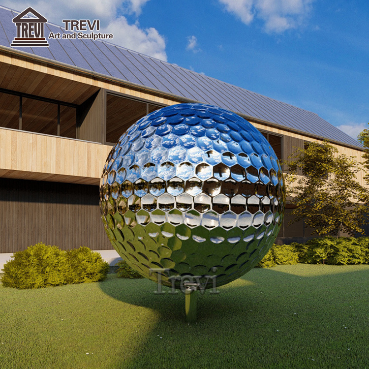 Custom Size Outdoor Ball Statues Mirror Polished Garden Stainless Steel Golf Sculpture for Sale