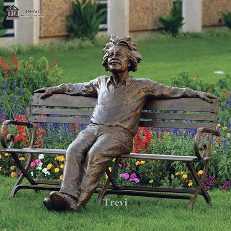 Custom Life Size Outdoor Garden Park Art Deco Bronze Einstein Statue