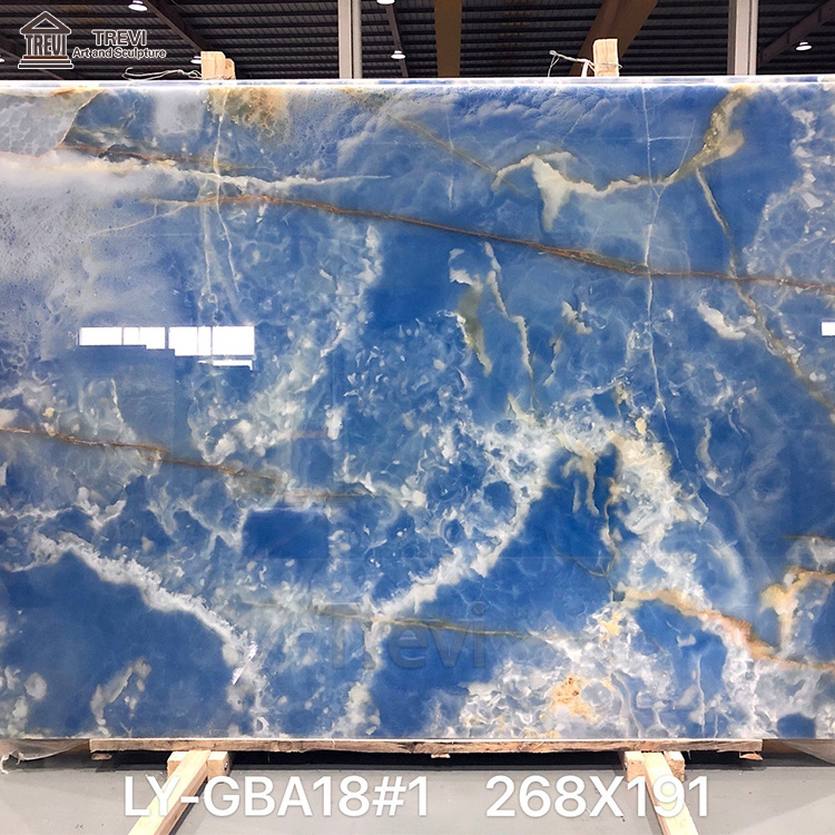 luxury Stone China supplier Blue Sky Transparent Onyx Marble Slab For Sale