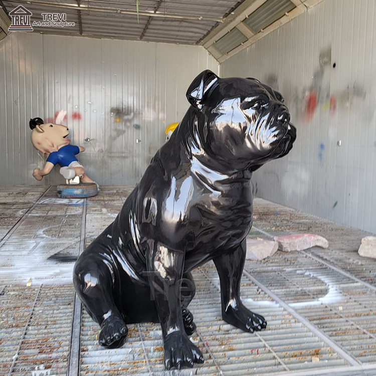 Popular Decorative Resin Crafts Fiberglass French Bulldog Sculpture