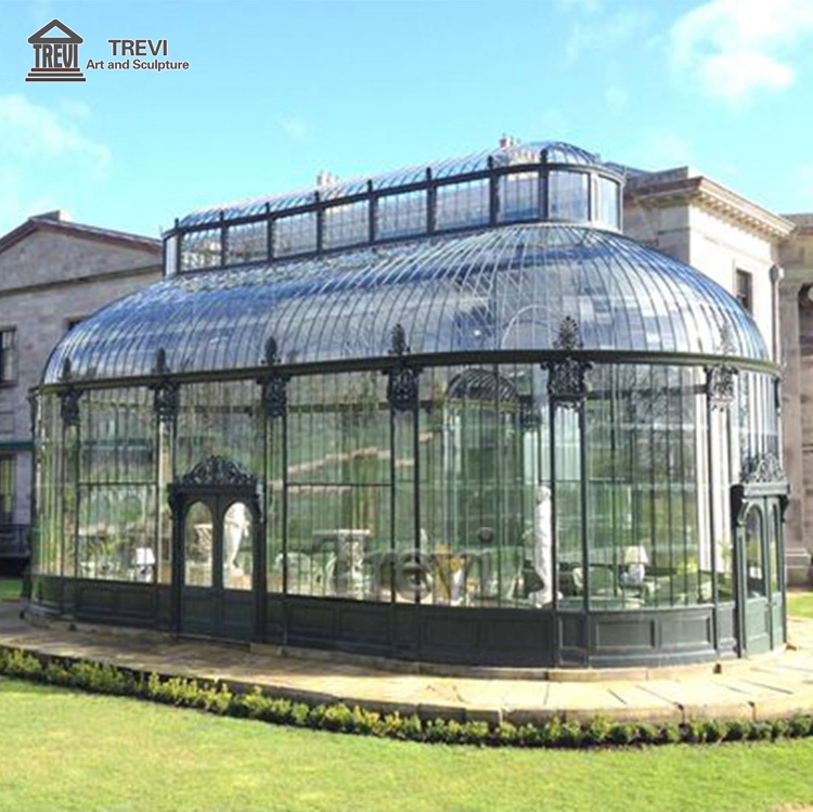 Customized metal craft outdoor garden large rectangle gazebo wrought cast iron pavilion