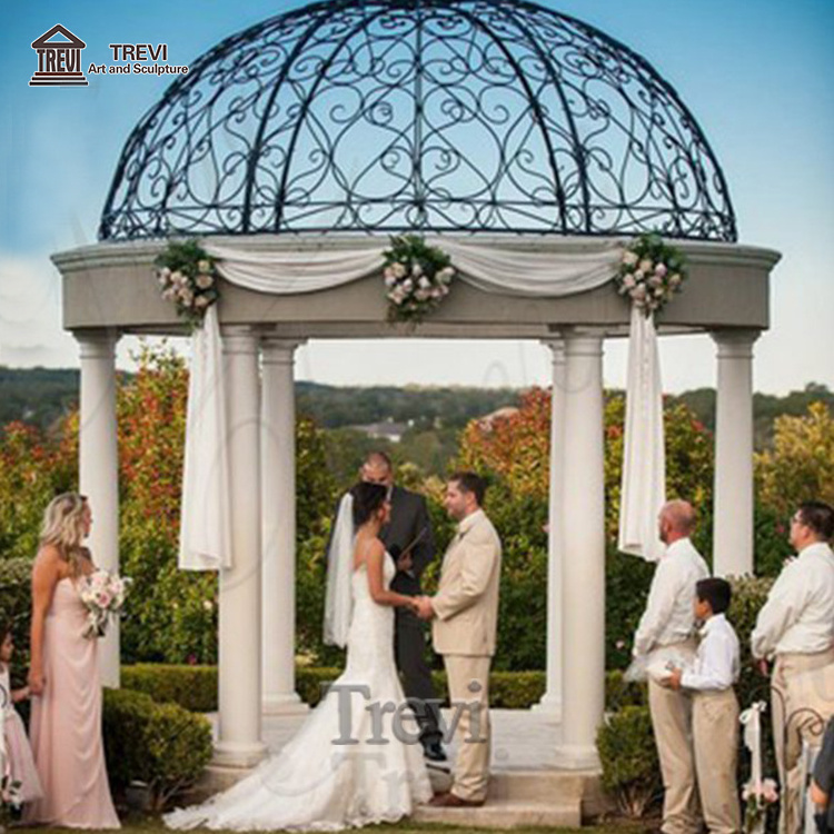 Outdoor Wedding Decoration Party Decoration Marble Gazebo With Column Sculpture For Sale