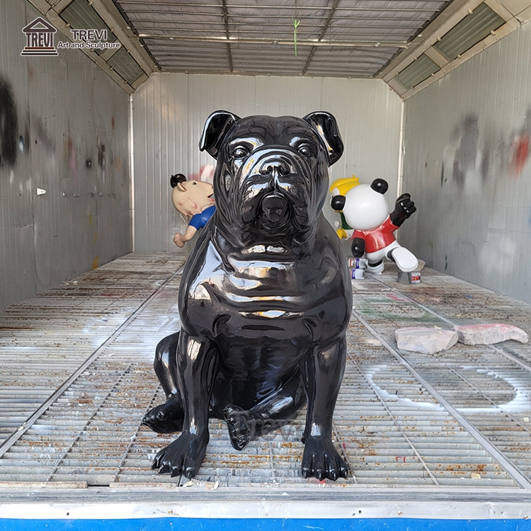 Popular Decorative Resin Crafts Fiberglass French Bulldog Sculpture