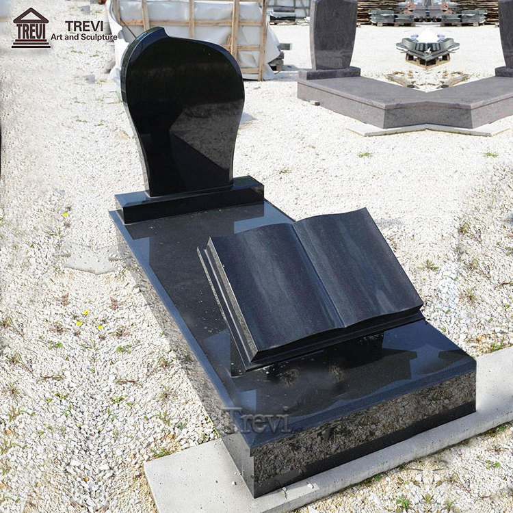 High Quality Memorial Stone Marble Black Marble Bible Headstone Monument for Sale